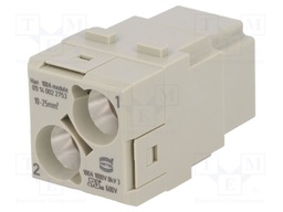 Connector: HAN; module; female; Han Modular 100A; PIN: 2; 100A; 3um