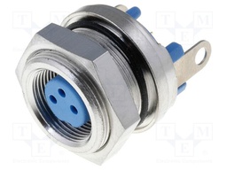 Connector: circular; socket; female; PIN: 3; gold-plated; 3A; IP65