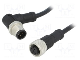 Cable: for sensors/automation; PIN: 4; M12-M12; 1m; plug; plug; 250V
