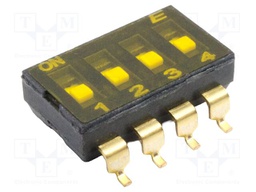 Switch: DIP-SWITCH; Poles number: 4; ON-ON; 0.025A/24VDC; Pos: 2/4