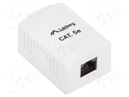 Wall socket; white; Cat: 5e; RJ45 socket; wall mount; IP20