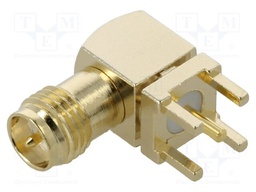 Connector: RP-SMA; socket; male; angled; THT; on PCBs; PTFE