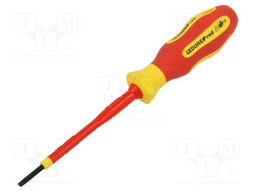 Screwdriver: insulated; slot; 2.5mm; Blade length: 75mm