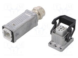 Connector: HDC; Type: with cable gland; Pitch: 1x screw (21x21mm)