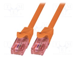 Patch cord; U/UTP; 6; stranded; Cu; LSZH; orange; 5m; RJ45 plug