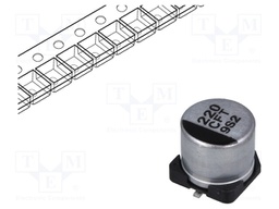 Capacitor: electrolytic; low impedance; 220uF; 16VDC; Case: D; FT