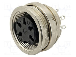 Connector: M16; female; for panel mounting,rear side nut; socket