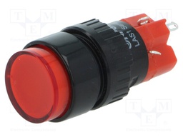 Switch: push-button; Pos: 2; SPDT; 3A/220VAC; 2A/24VDC; red; red