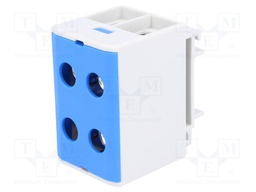 Splice terminal: rail; 1.5÷50mm2; ways: 1; terminals: 4; blue; TS35