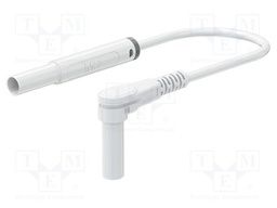 Test lead; 19A; banana plug 4mm,angular banana plug 4mm; white