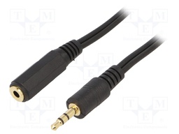 Cable; Jack 3.5mm 3pin socket,Jack 3.5mm 3pin plug; 3m; black
