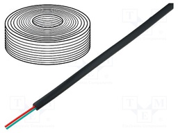 Wire: telecommunication cable; stranded; 2x28AWG; black; 100m