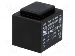 Transformer: encapsulated; 2.3VA; 230VAC; 9V; 9V; 127mA; 127mA; 111g