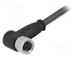 Connector: M8; female; PIN: 3; angled 90°; with lead; plug; 1.5m; TPU