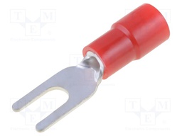 Fork terminal; M3; Ø: 3.2mm; 0.3÷1.65mm2; crimped; for cable; red