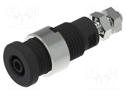 Connector: 2mm banana; socket; black; M3 screw; insulated