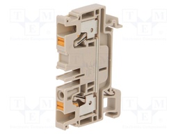 Splice terminal: rail; 4mm2; ways: 1; terminals: 2; beige; wemid
