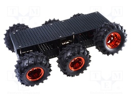 Wheeled chassis; black; 420x300x130mm; 2÷7.2VDC; Mot.qty: 6