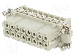 Connector: HDC; female; HA; PIN: 16; 16+PE; size 5; 16A; 250V