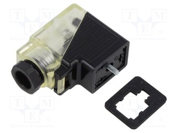 Connector: valve connector; plug; form B; 11mm; female; PIN: 3; 24V