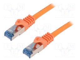 Patch cord; S/FTP; 6a; stranded; Cu; LSZH; orange; 7.5m; 26AWG