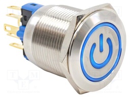 Switch: vandal resistant; SPST-NO + SPST-NC; 2A/48VDC; IP65; blue
