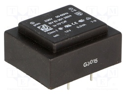 Transformer: encapsulated; 0.5VA; 230VAC; 12V; 42mA; Mounting: PCB