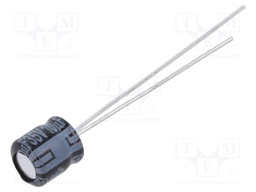 Capacitor: electrolytic; THT; 10uF; 35VDC; Ø5x5mm; Pitch: 2mm; ±20%