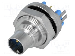 Connector: circular; socket; male; PIN: 3; gold-plated; 3A; IP65
