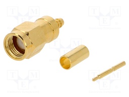 Plug; SMA; male; straight; 50Ω; RG174; crimped; for cable; teflon