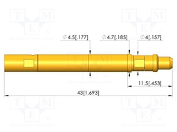 Test needle; plug-in