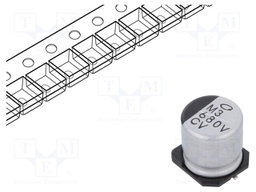 Capacitor: electrolytic; low impedance; SMD; 680uF; 35VDC; ±20%
