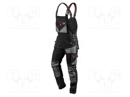 Dungarees; Size: XL; black; HD; slim; 285g/m2; protective bib pants