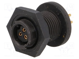 Connector: circular; Series: EN2; socket; female; THT; PIN: 3; 6.5A