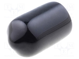 Cap; Body: black; Øint: 7.6mm; Mat: soft PVC; L: 13mm; Wall thick: 1mm