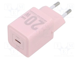 Power supply: switching; mains,plug-in; 5÷12VDC; 20W; pink; 3A
