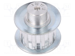Belt pulley; T5; W: 10mm; whell width: 21mm; Ø: 18.25mm; aluminium
