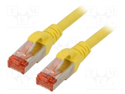 Patch cord; S/FTP; 6; stranded; Cu; LSZH; yellow; 0.5m; 27AWG