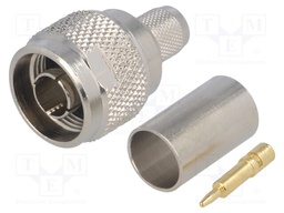 Plug; N; male; straight; 50Ω; CNT400; crimped; for cable; teflon