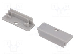 Cap for LED profiles; grey; ABS; Application: WIDE24; V: with hole