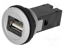 USB socket; 22mm; har-port; -25÷70°C; Ø22.3mm; IP20; Colour: silver