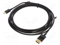 Cable; HDMI plug,micro HDMI plug; Len: 3m; black; 36AWG; Core: Cu