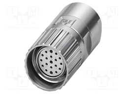 Connector: M23; plug; PIN: 19(16+3); soldering; straight; M23 PRO
