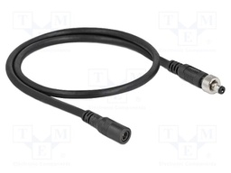 Cable; DC 5,5/2,1 plug,DC 5,5/2,1 socket; straight; black; 500mm