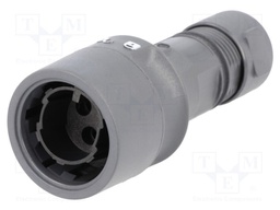 Connector: circular; plug; male; PIN: 3; w/o contacts; for cable