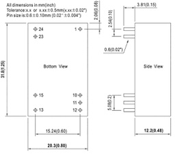 Converter: DC/DC; 6W; Uin: 18÷75V; 15VDC; DIP24; Series: MDS06; OUT: 1