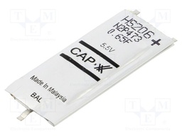 Supercapacitor; SMD; 650mF; 5.5VDC; ±20%; 39x17x2.7mm; 30A; EDLC