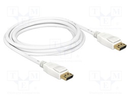 Cable; DisplayPort plug,both sides; DisplayPort 1.2; 3m; white