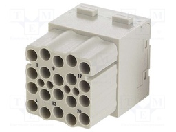 Connector: HAN; module; female; Han Modular EEE; PIN: 20; 16A; 500V