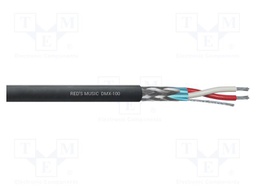 Wire: DMX; 2x0.25mm2; stranded; 110Ω; -25÷65°C; Colour: black; 500m